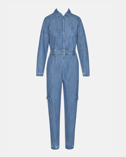 TRISTA Denim Women's Long-Sleeved Jumpsuit | Steve Madden Everyday