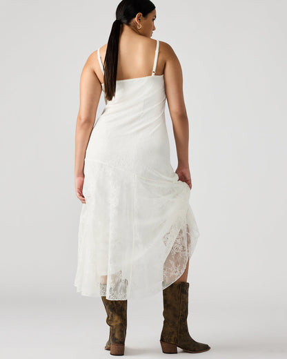 VEERA White Maxi Lace Flowy Women's Dress | Steve Madden Deals