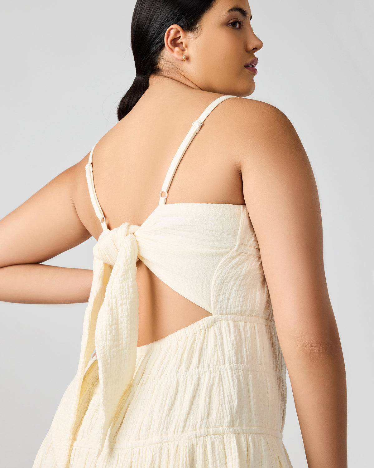 TOBY Ivory Maxi Flowy Bow Women's Dress | Steve Madden Popular