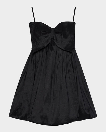 TOPANGA Dress Black | Women's Bow Front Bubble Dress | Steve Madden Essential