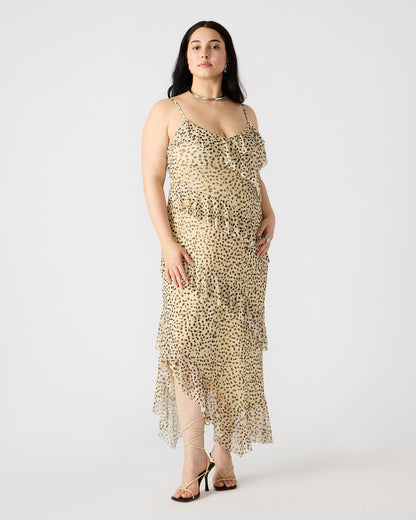 AIDA Sand Women's Flowy Sleeveless Ruffle Maxi Dress | Steve Madden Exclusive