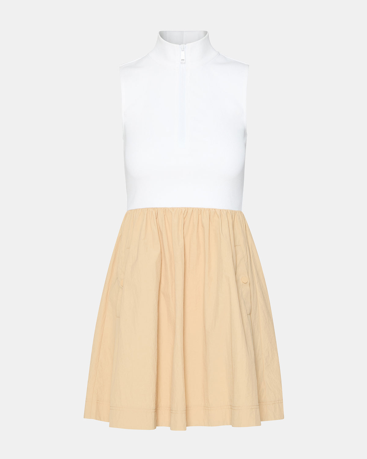 LYON Taupe Women's Collared Sleeveless Flowy Dress | Steve Madden Exclusive