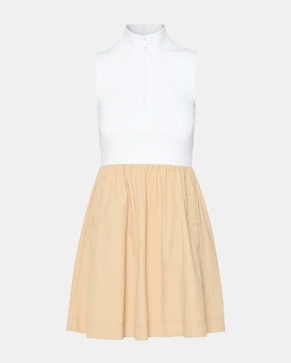 LYON Taupe Women's Collared Sleeveless Flowy Dress | Steve Madden Exclusive