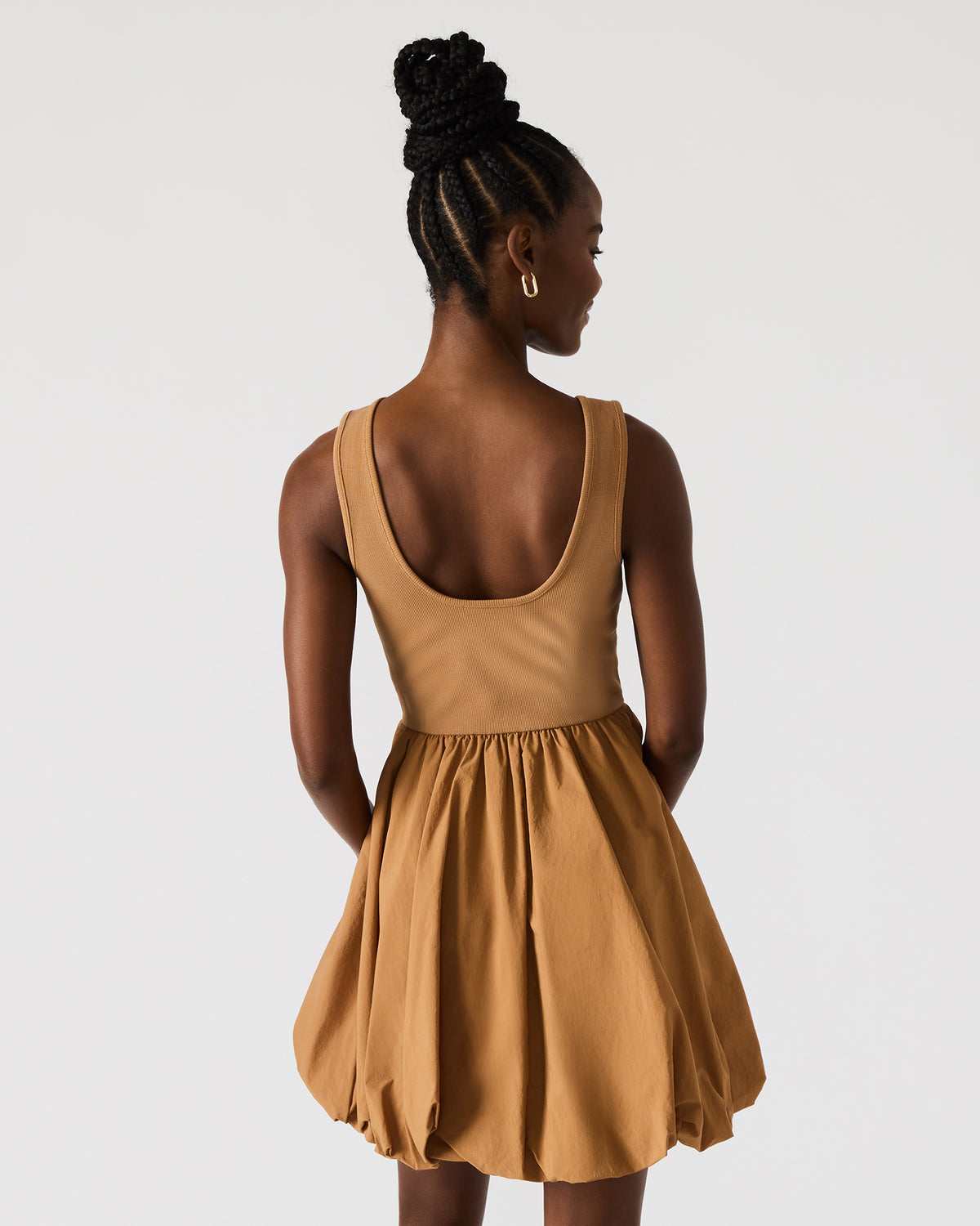 PALERMO Camel Women's Mini Bubble-Hem Dress | Steve Madden Essential
