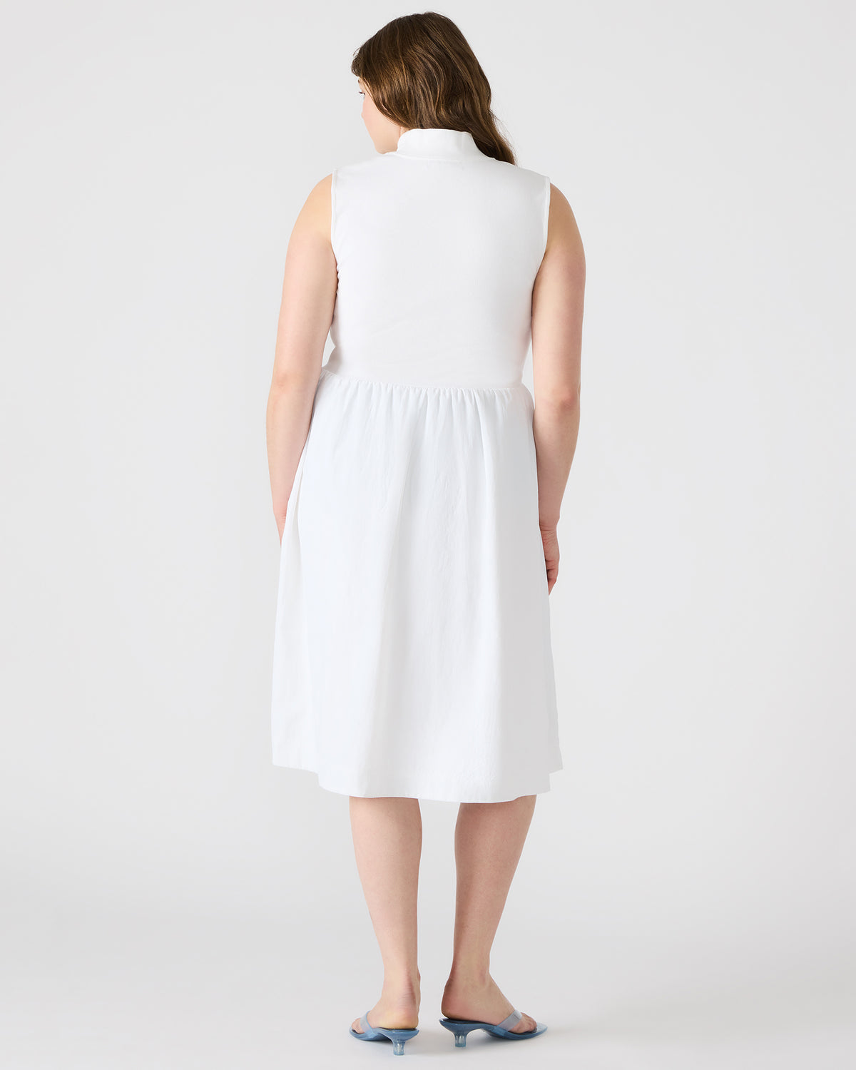 BERLIN White Women's Mock Neck Midi Dress | Steve Madden Value