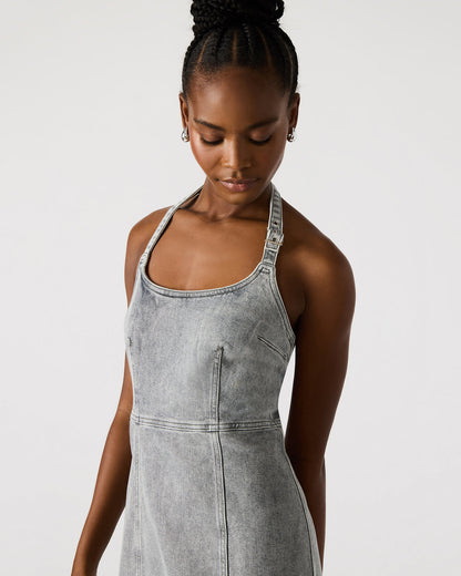 GIA Light Grey Women's Denim Midi Dress | Steve Madden Best Price