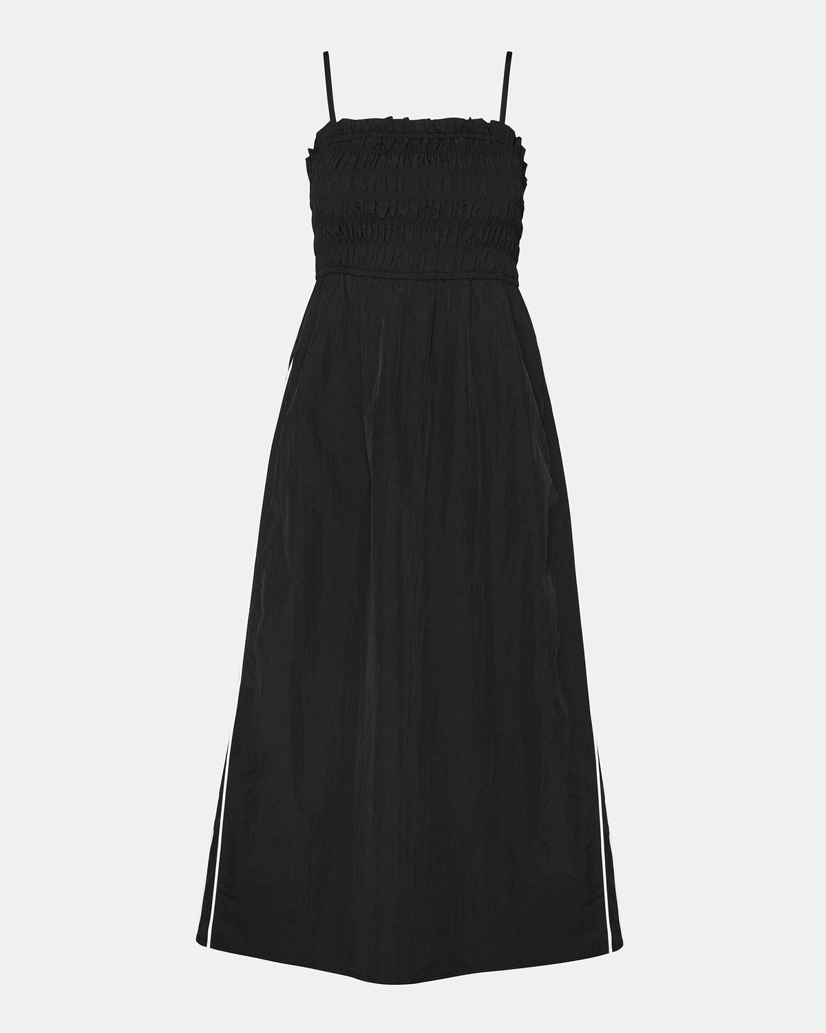 KIT Dress Black/White Flowy Smocked Striped Maxi Dress | Steve Madden Classic