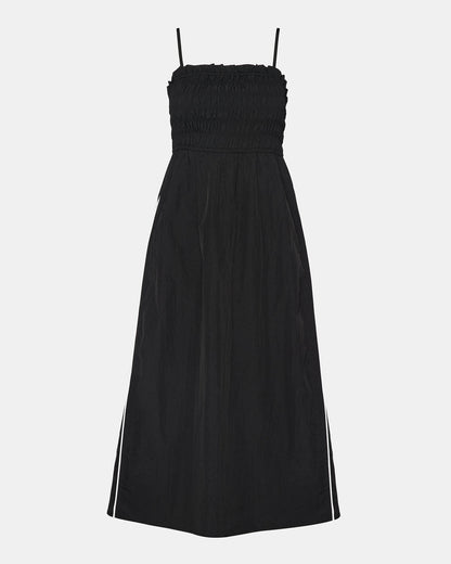KIT Dress Black/White Flowy Smocked Striped Maxi Dress | Steve Madden Classic