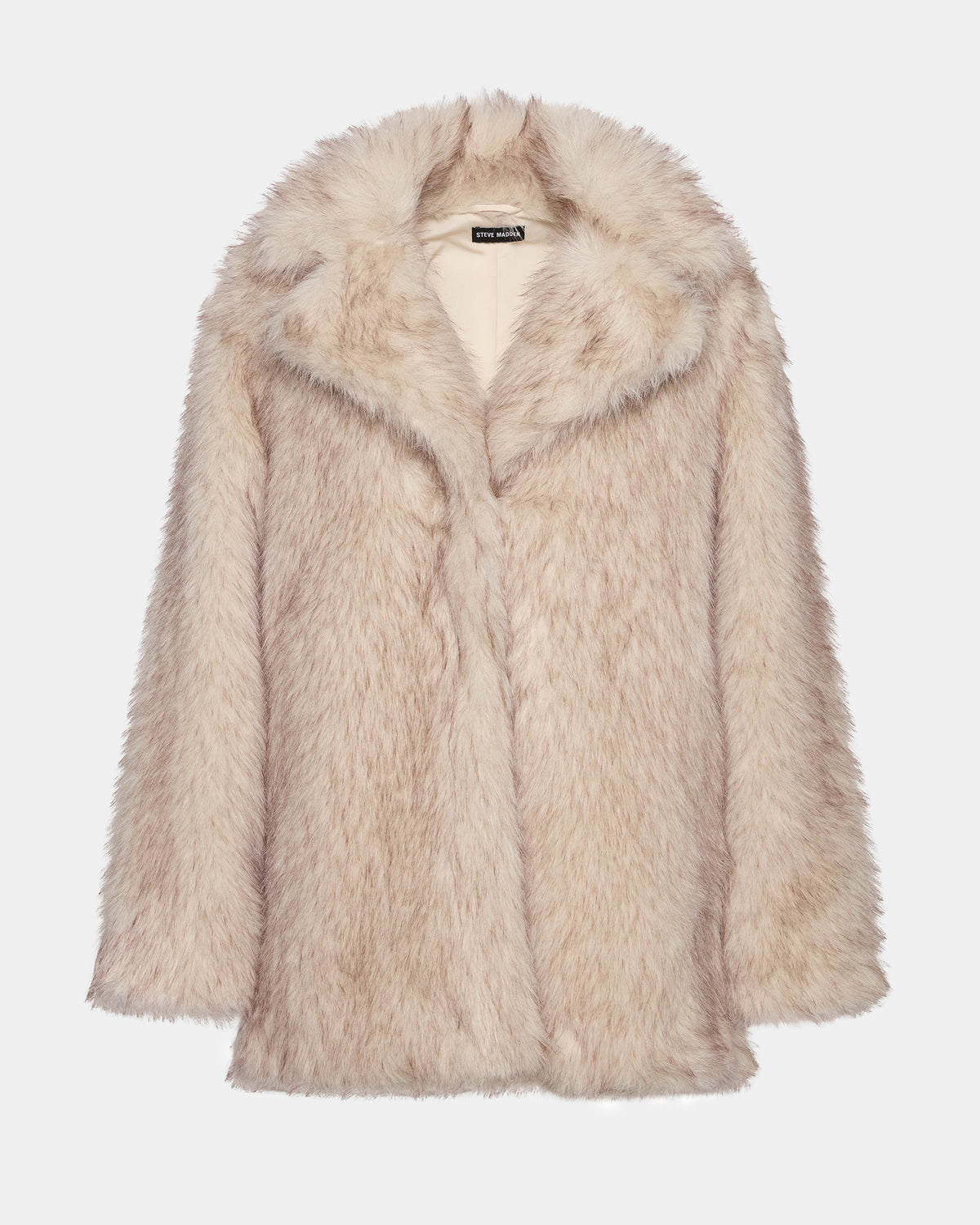 KINDRA Natural Faux Fur Collared Women's Coat | Steve Madden Classic