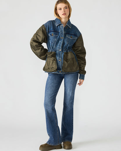JOIE Dark Navy Long-Sleeved Button-Up Collared Women's Jacket | Steve Madden Smart Buy