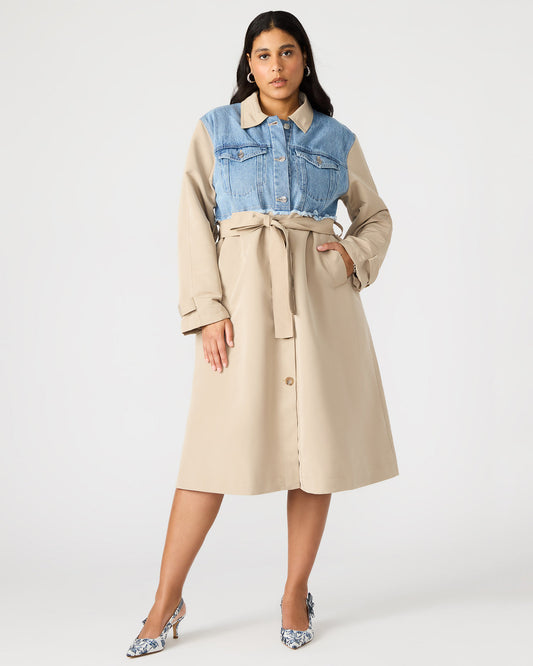 SORAYA Denim Multi Women's Long-Sleeved Button-Up Coat | Steve Madden Great Value