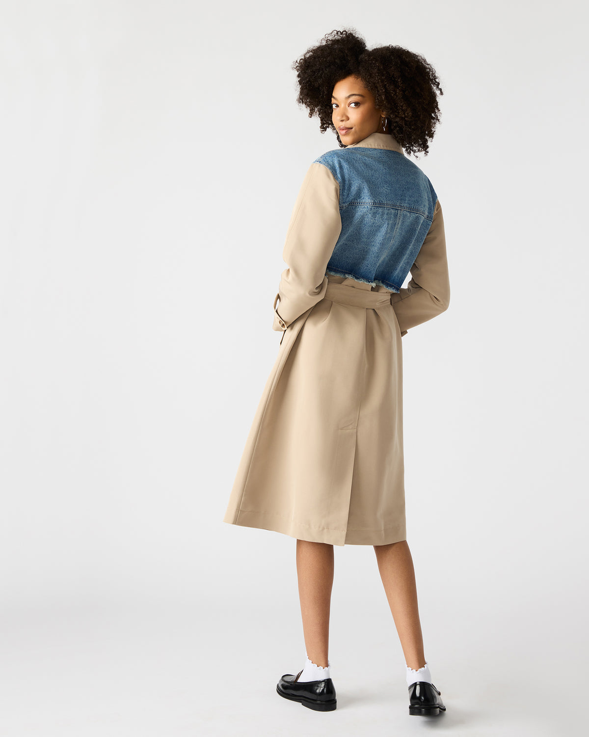 SORAYA Denim Multi Women's Long-Sleeved Button-Up Coat | Steve Madden Great Value