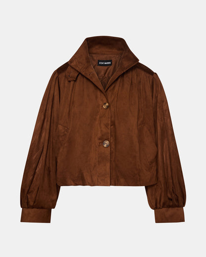 DIERDRA Chicory Coffee Long-Sleeved Button-Up Women's Jacket | Steve Madden Signature