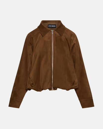 MACKEY Chestnut Long-Sleeved Zip-Up Women's Jacket | Steve Madden Smart Buy