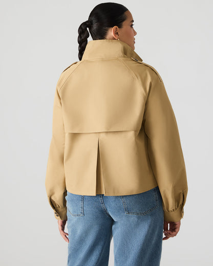 KAYLEE Medium Khaki Long-Sleeved Button-Up Women's Jacket | Steve Madden Recommended