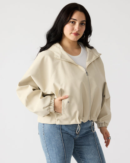LUMI Bone Women's Faux Leather Hooded Jacket | Steve Madden Hot Sale