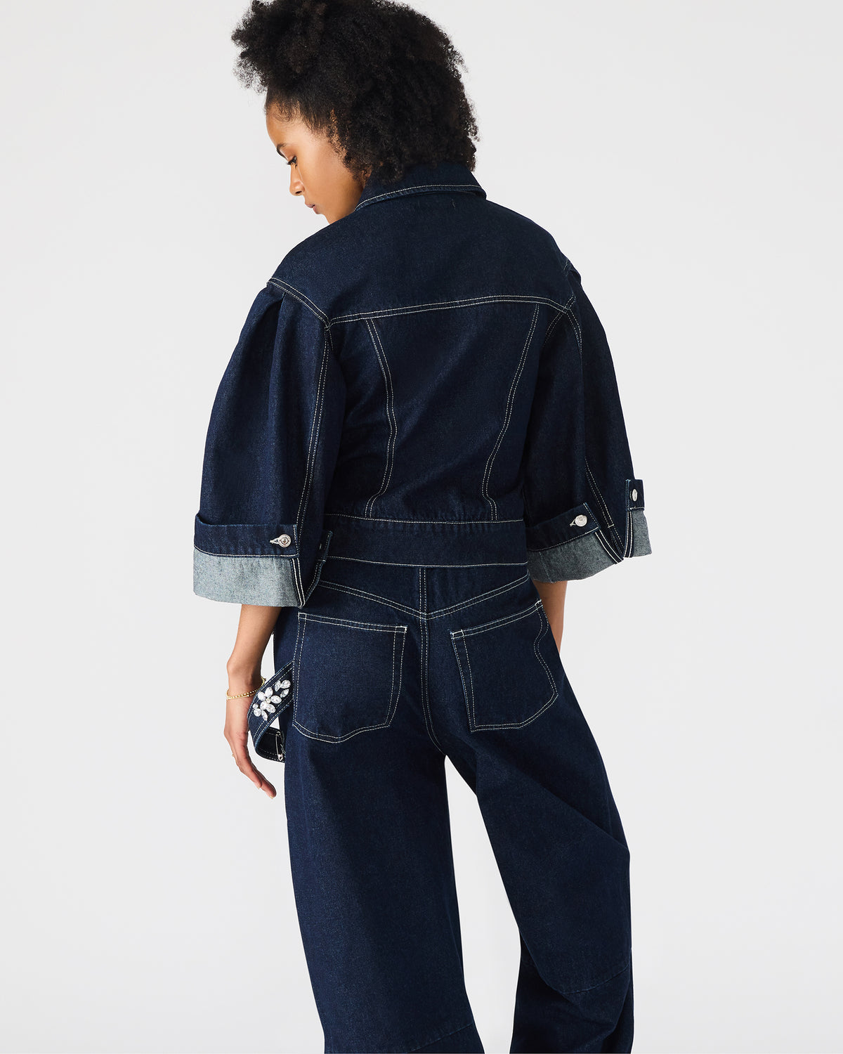 DOROTHY Bijou Blue Button-Up Denim Embellished Women's Jacket | Steve Madden Customer Favorite