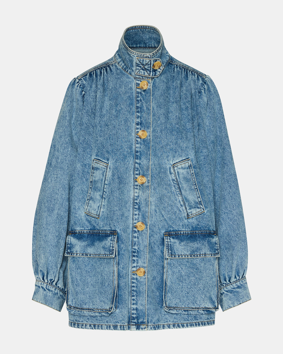 MARCELINE Denim Forever Blue Button-Up Long-Sleeved Women's Jacket | Steve Madden Signature