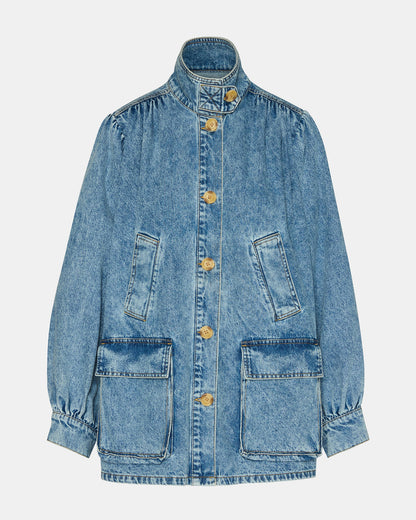 MARCELINE Denim Forever Blue Button-Up Long-Sleeved Women's Jacket | Steve Madden Signature