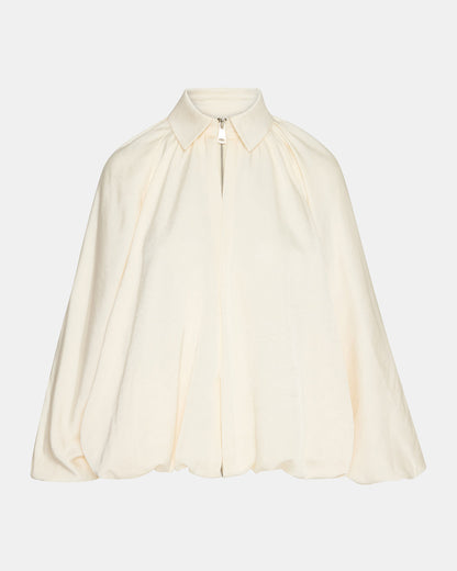 ASPEN Cream Long-Sleeved Zip-Up Puffed Bomber Women's Jacket | Steve Madden Discount