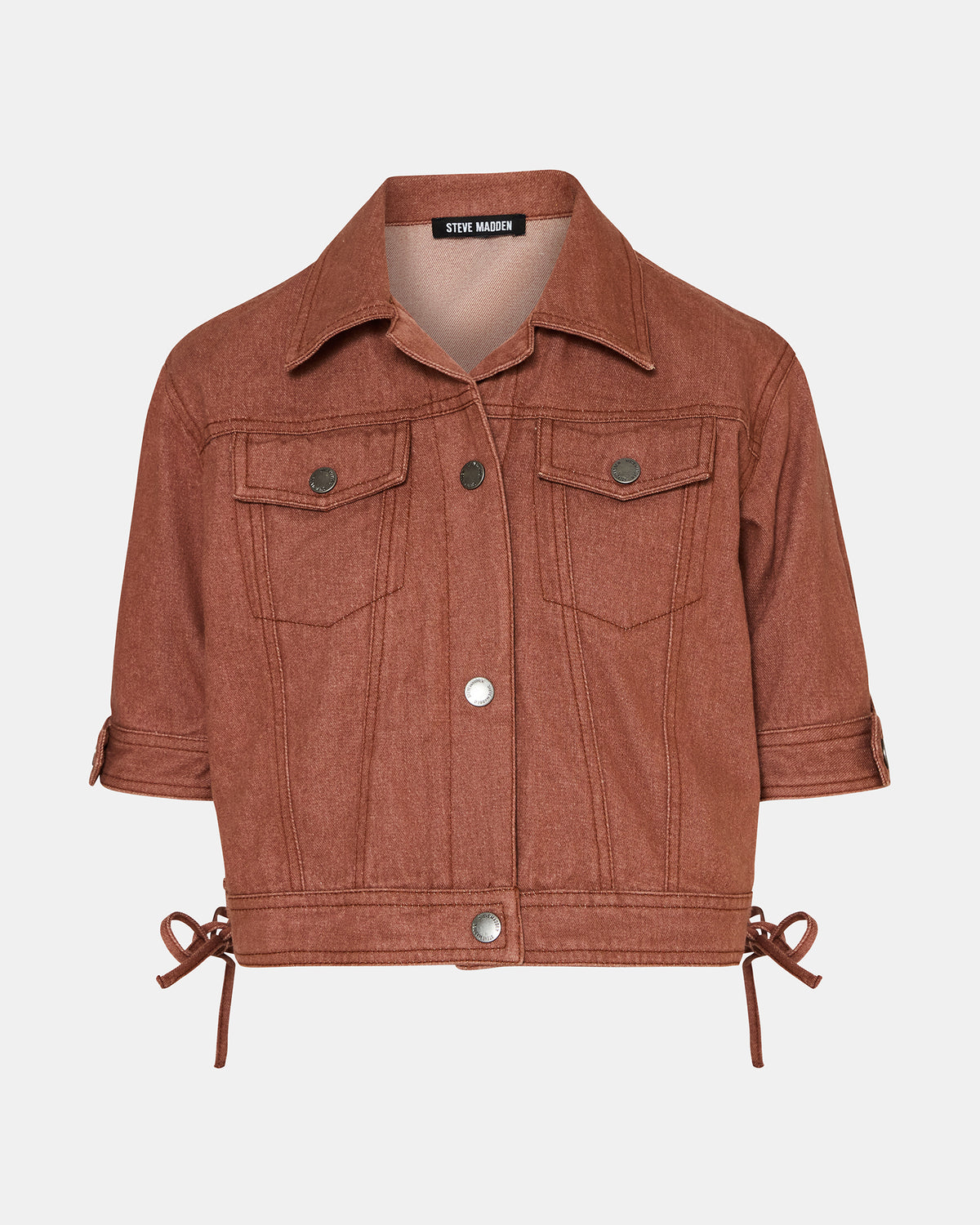 BLU Rust Short-Sleeved Denim Button-Up Women's Jacket | Steve Madden Discount