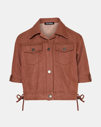 BLU Rust Short-Sleeved Denim Button-Up Women's Jacket | Steve Madden Discount