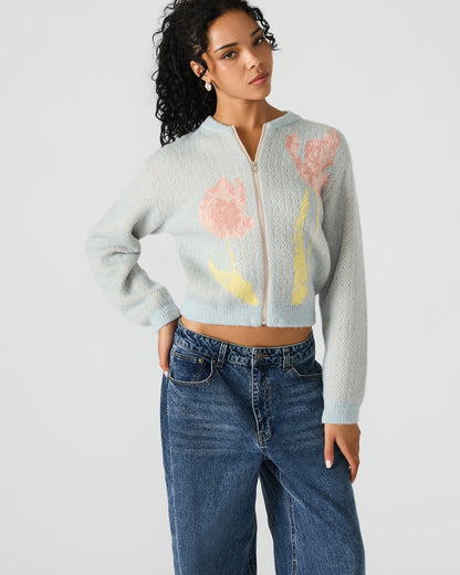 JENA Multi Long-Sleeved Zip-Up Women's Sweater Jacket | Steve Madden Customer Favorite