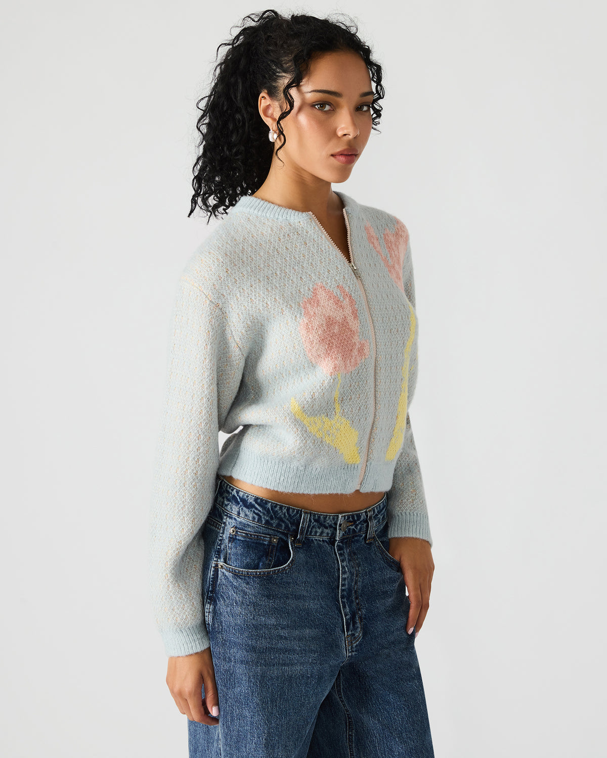 JENA Multi Long-Sleeved Zip-Up Women's Sweater Jacket | Steve Madden Customer Favorite