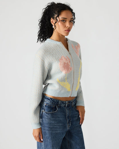 JENA Multi Long-Sleeved Zip-Up Women's Sweater Jacket | Steve Madden Customer Favorite