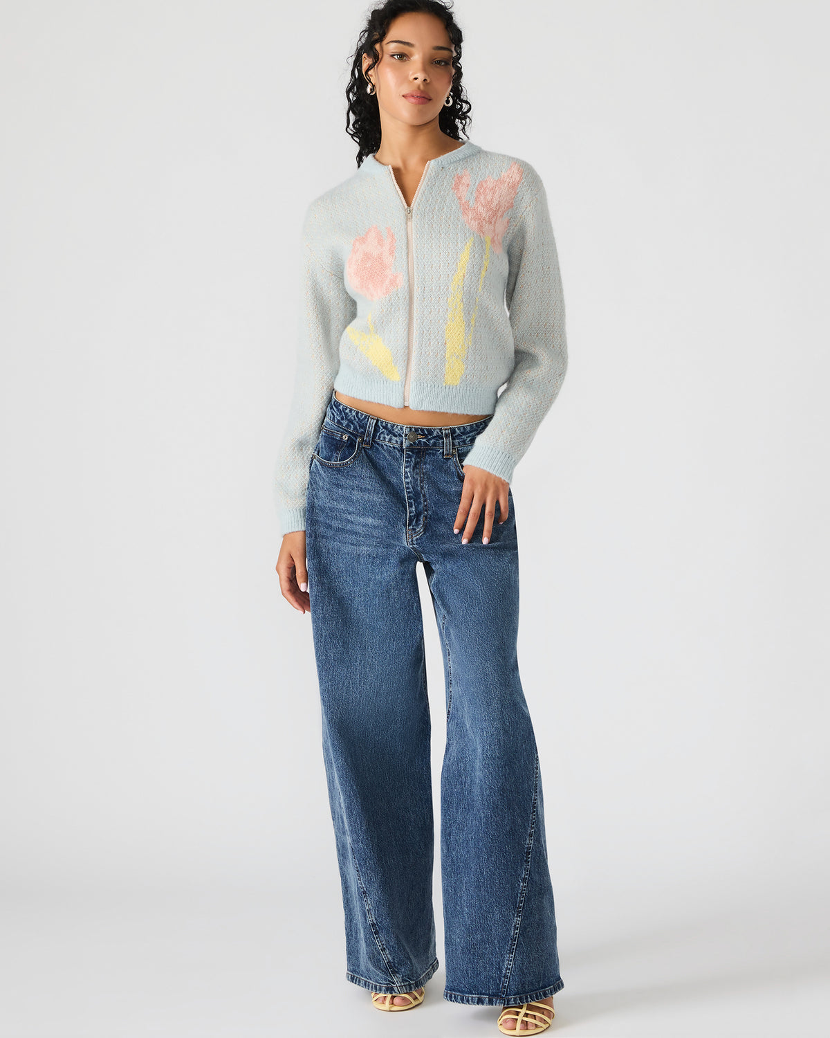 JENA Multi Long-Sleeved Zip-Up Women's Sweater Jacket | Steve Madden Customer Favorite