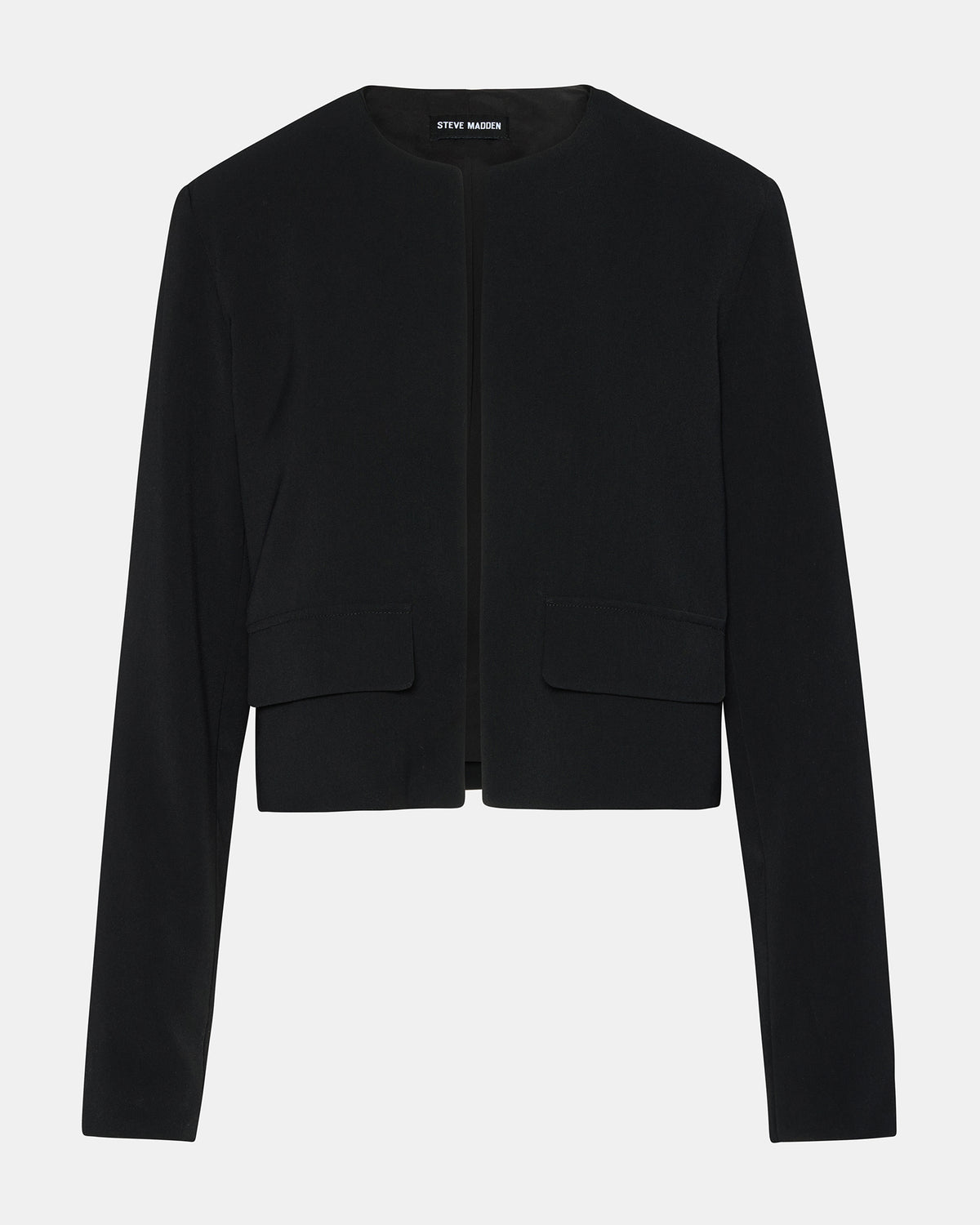 SERENEA Black Women's Long-Sleeved Open-Front Blazer | Steve Madden Everyday