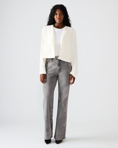 SERENEA White Women's Long-Sleeved Open-Front Blazer | Steve Madden Essential
