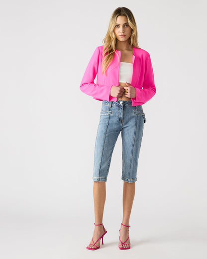 SERENEA Hot Pink Women's Long-Sleeved Open-Front Blazer | Steve Madden Smart Buy