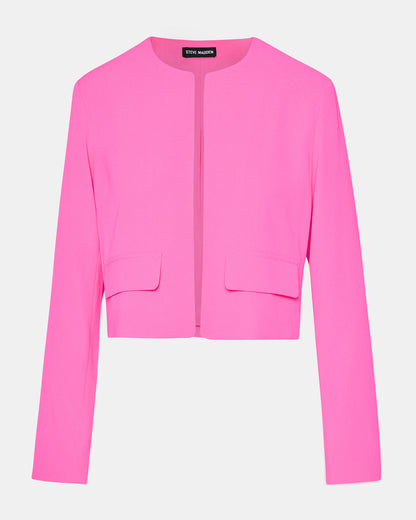 SERENEA Hot Pink Women's Long-Sleeved Open-Front Blazer | Steve Madden Smart Buy