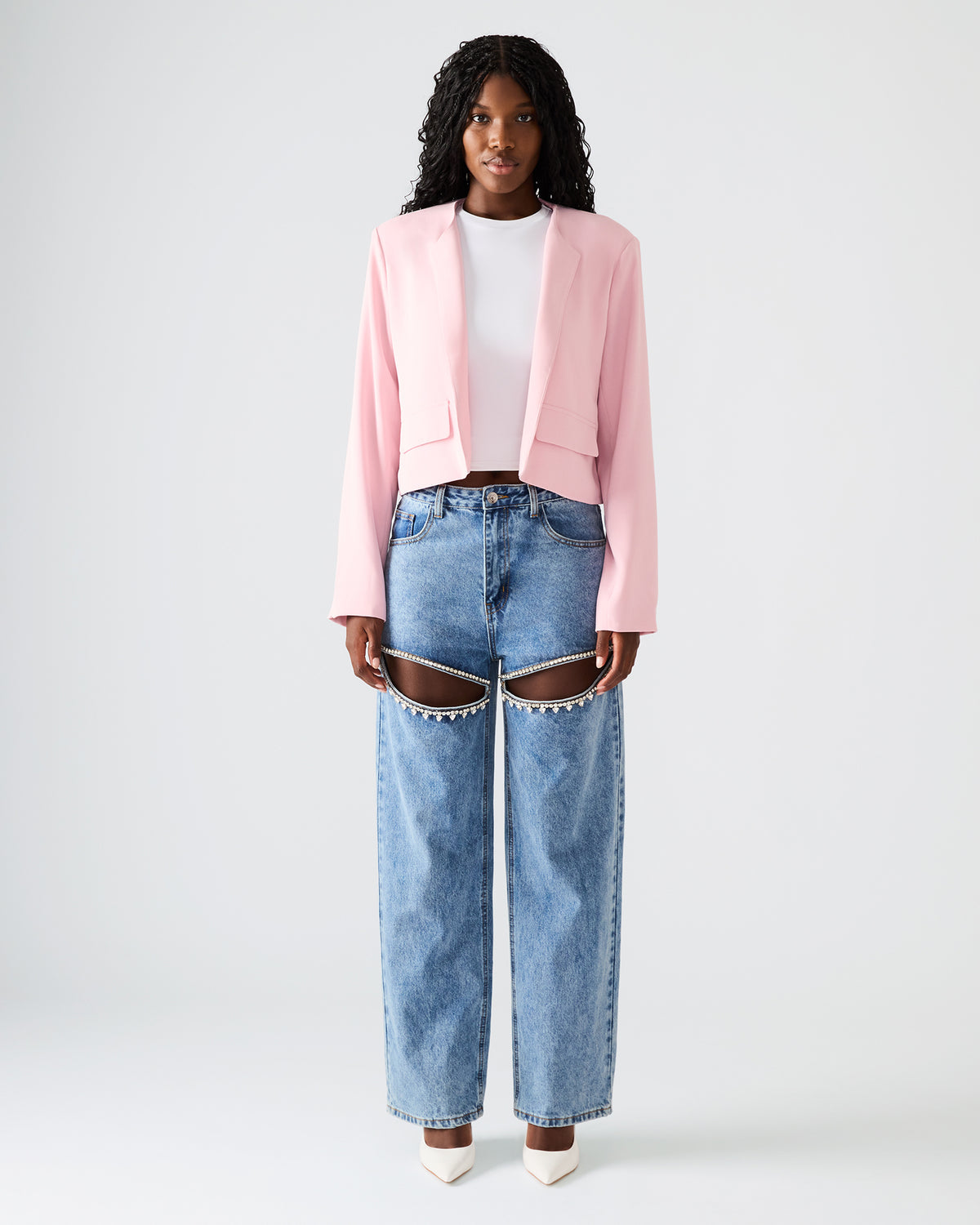 SERENEA Powder Puff Women's Long-Sleeved Open-Front Blazer | Steve Madden Latest