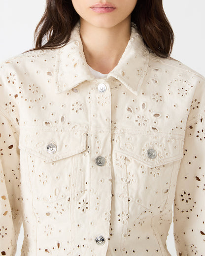 HENRIETTA Sea Mist Long-Sleeved Button-Up Eyelet Women's Jacket | Steve Madden Best Seller