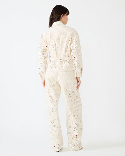 HENRIETTA Sea Mist Long-Sleeved Button-Up Eyelet Women's Jacket | Steve Madden Best Seller