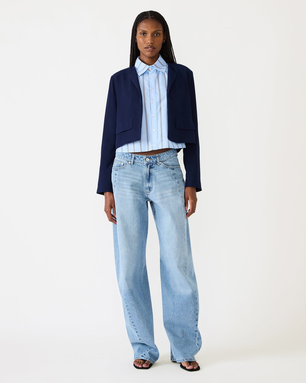 SERENEA Blazer Marine Long-Sleeved Open-Front Blazer | Steve Madden Premium