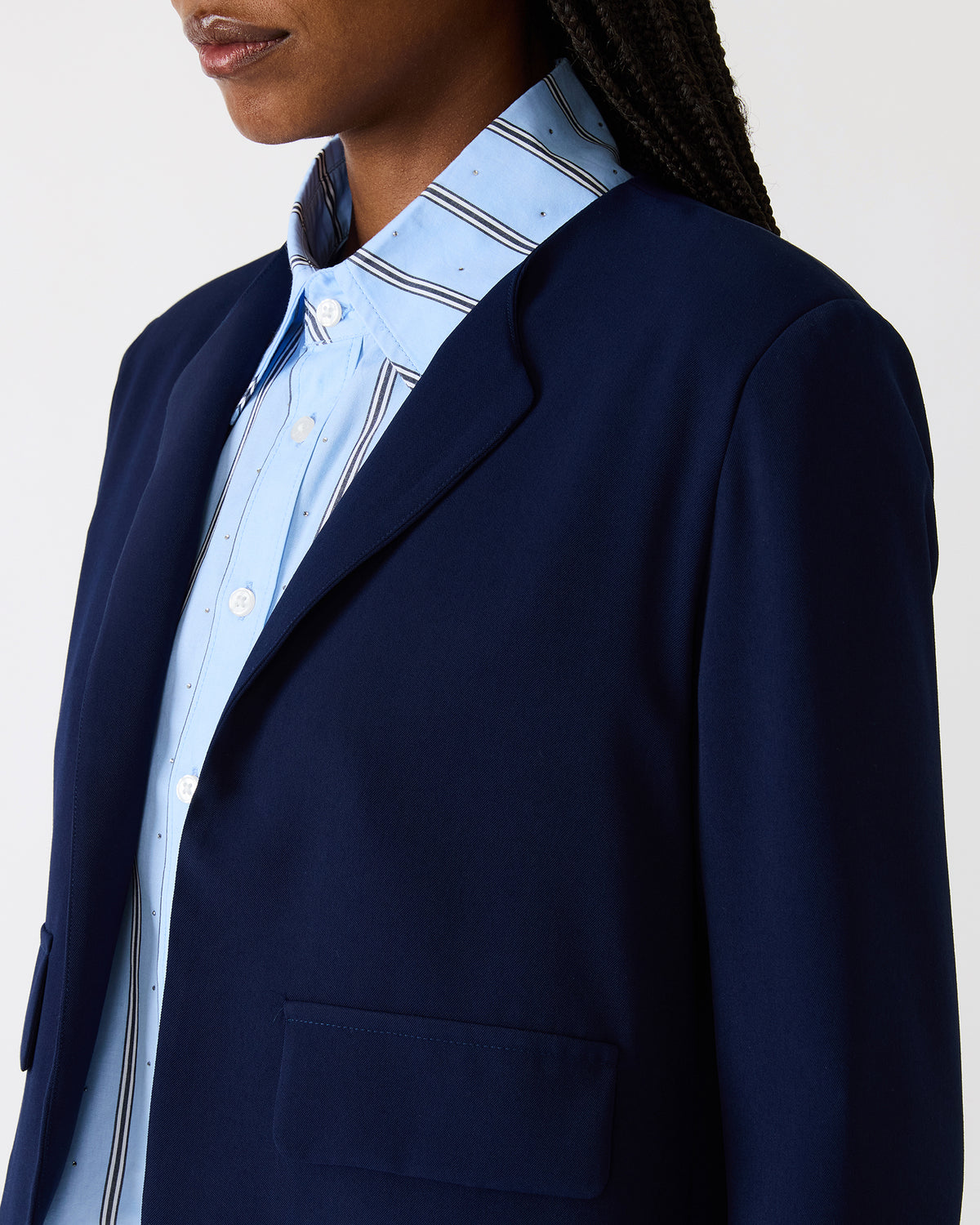 SERENEA Blazer Marine Long-Sleeved Open-Front Blazer | Steve Madden Premium