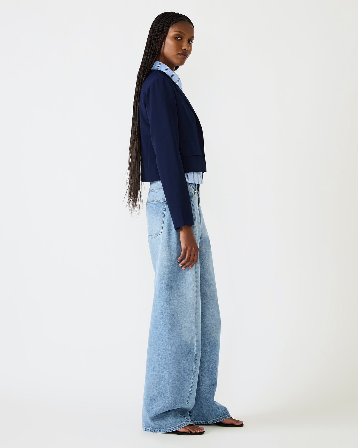 SERENEA Blazer Marine Long-Sleeved Open-Front Blazer | Steve Madden Premium