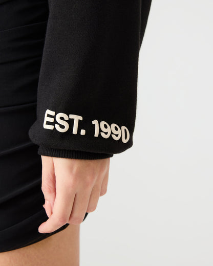 SM Black Logo Long-Sleeved Women's Hoodie | Steve Madden Featured