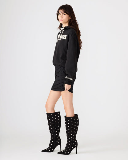SM Black Logo Long-Sleeved Women's Hoodie | Steve Madden Featured