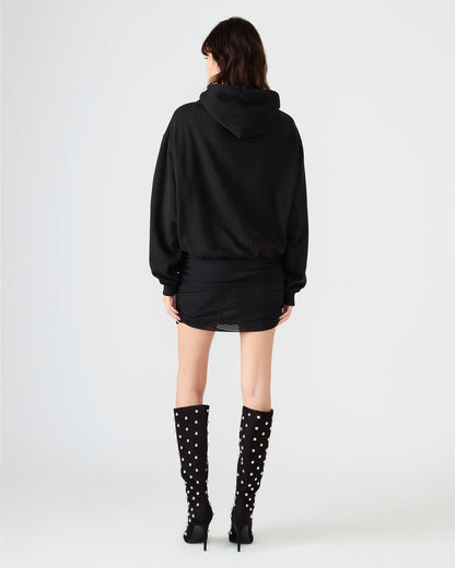 SM Black Logo Long-Sleeved Women's Hoodie | Steve Madden Featured