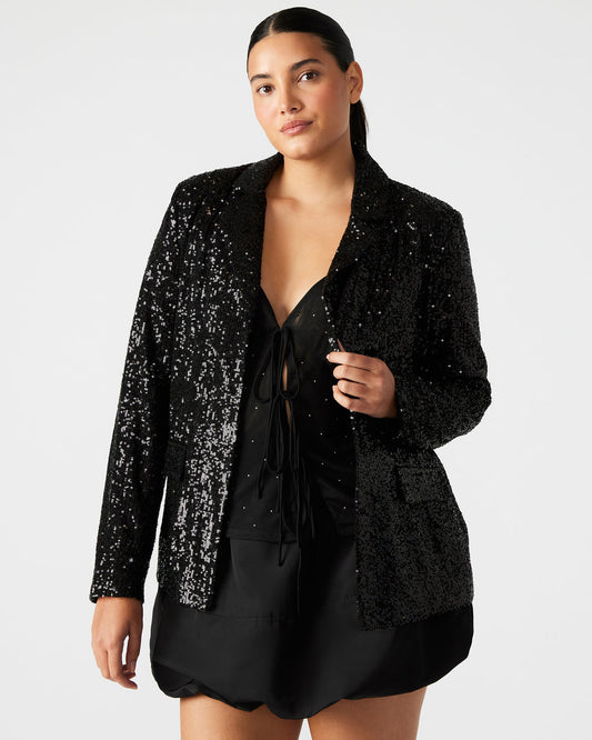 PAYTON Sequin Blazer Black | Women's Blazers | Steve Madden Hot Sale