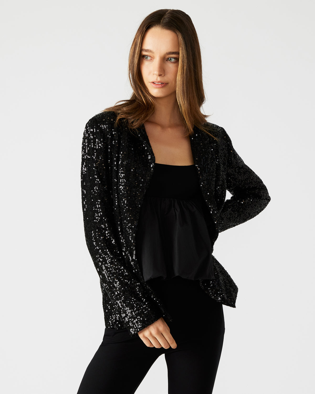 PAYTON Sequin Blazer Black | Women's Blazers | Steve Madden Hot Sale