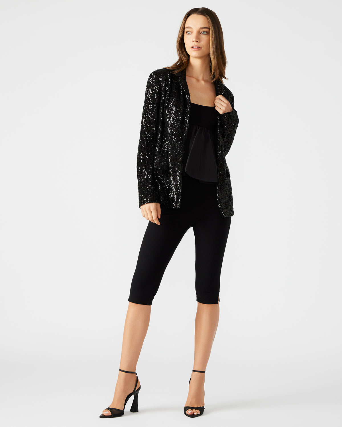 PAYTON Sequin Blazer Black | Women's Blazers | Steve Madden Hot Sale