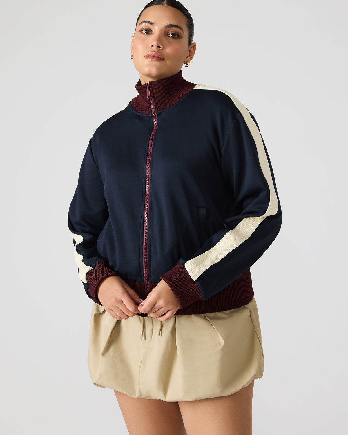 DAISY Midnight Long-Sleeved Zip-Up Athletic Women's Jacket | Steve Madden Latest