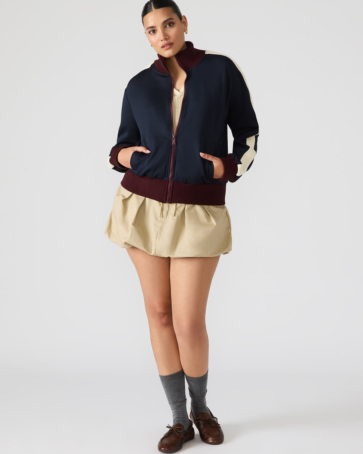 DAISY Midnight Long-Sleeved Zip-Up Athletic Women's Jacket | Steve Madden Latest