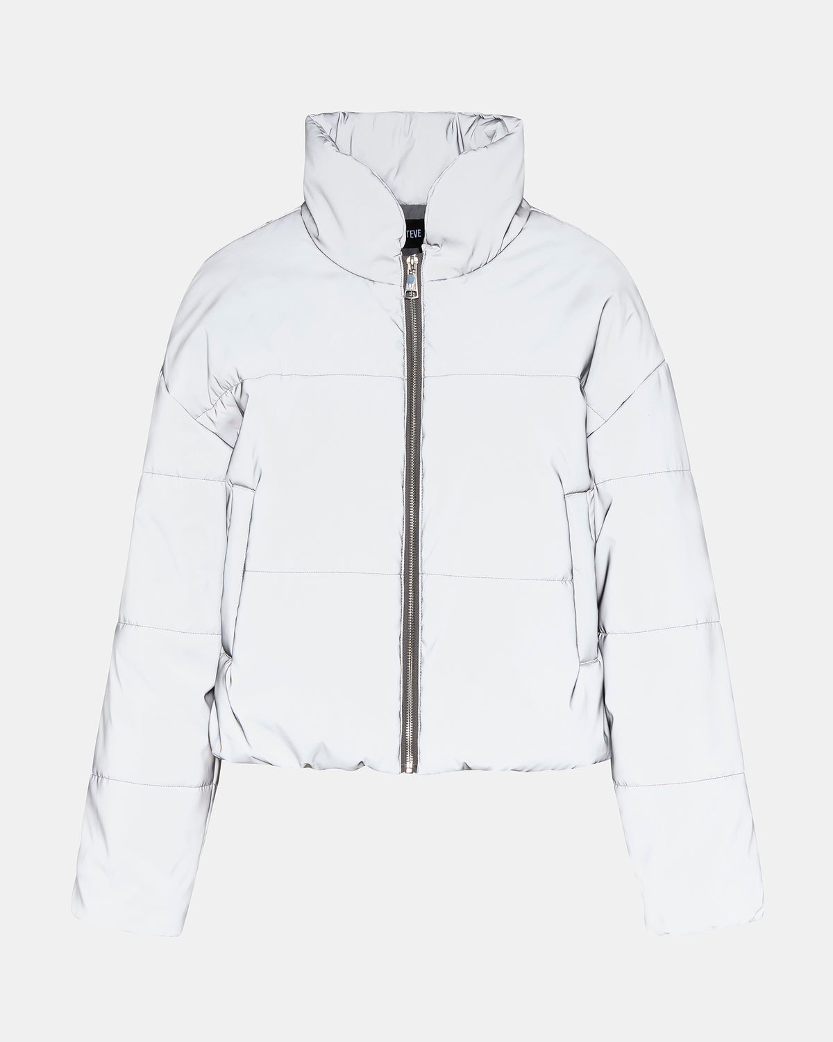POLAR Jacket Silver | Women's Reflective Nylon Puffer Jacket | Steve Madden Value