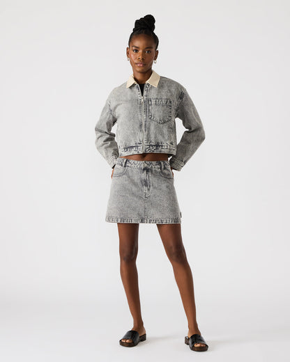 GLACIA Light Grey Women's Long-Sleeved Denim Jacket | Steve Madden Premium